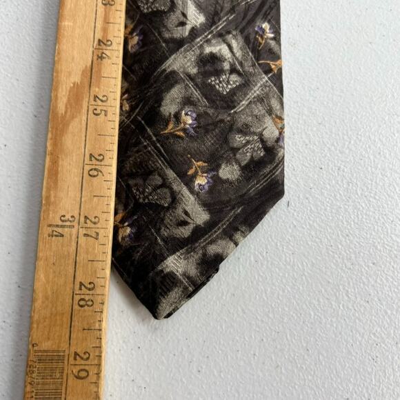 Robert Talbott Best Of Class Men's Silk Tie 56" Gray/Purple Floral Abstract - Picture 9 of 11